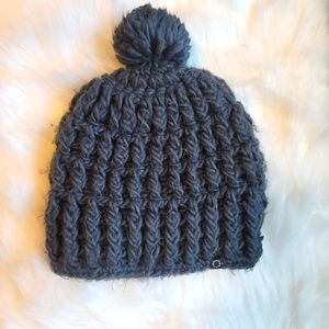 Cable knit dark grey beanie